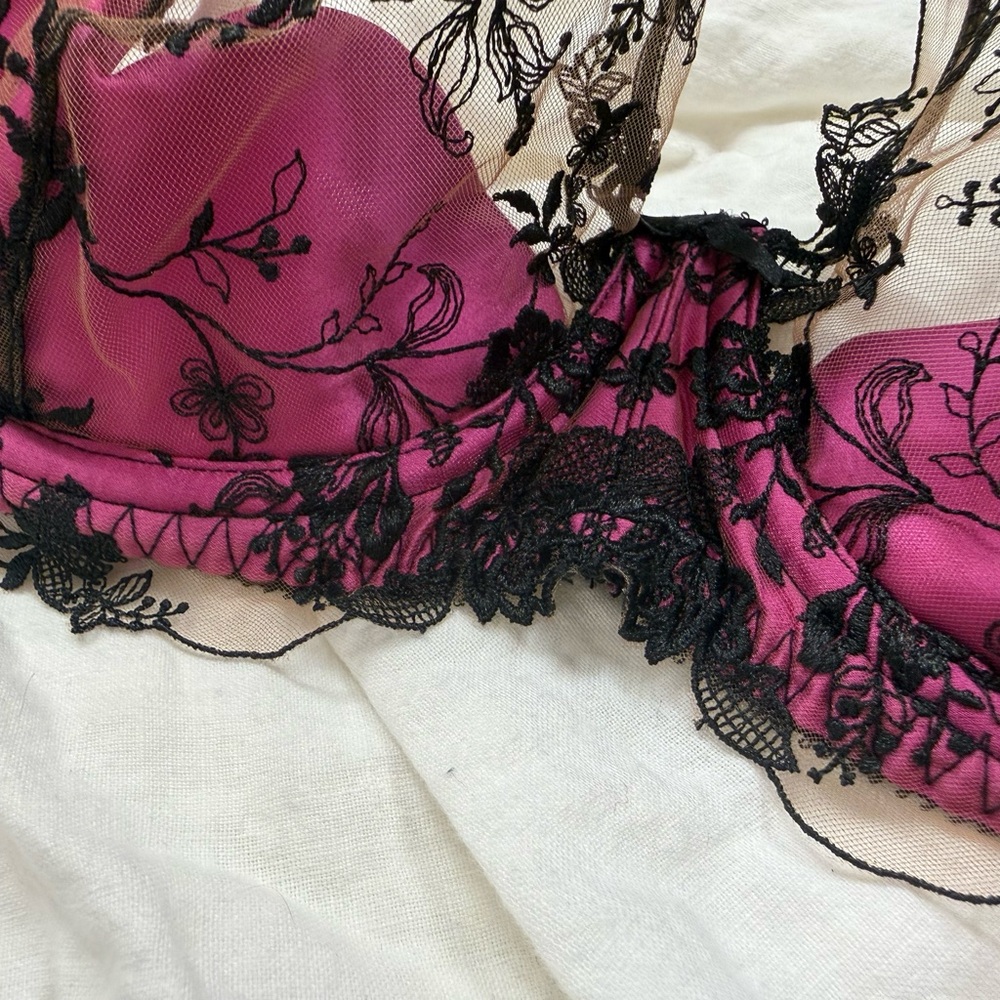 Victresse Underwire Bra 36C Fuchsia and Black - Picture 5 of 6